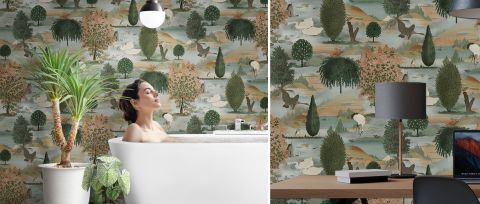 Orlena Gleam Scenic Wallpaper — desktop room preview 3