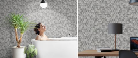 Orlena Muse Tile Effect Wallpaper — desktop room preview 3