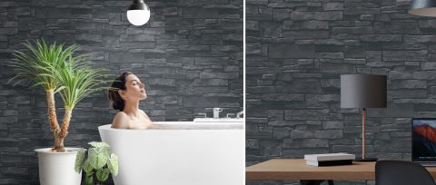 Orlena Passage Surface Effect Wallpaper — desktop room preview 3