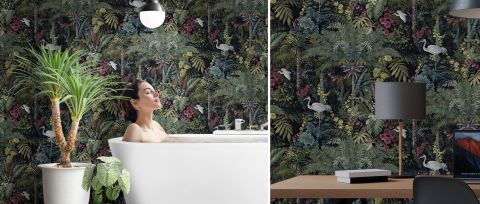 Orlena Rhapsody Tropical Wallpaper — desktop room preview 3