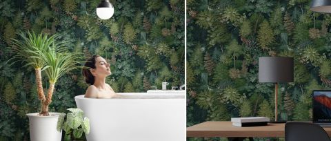 Orlena Tableau Tropical Wallpaper — desktop room preview 3