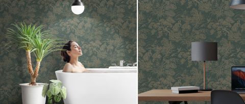 Orlena Tapestry Ornamental Wallpaper — desktop room preview 3