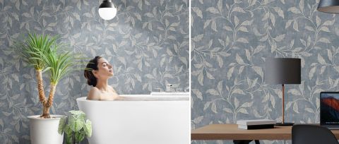 Peverly Keepsake Botanical Wallpaper — desktop room preview 3
