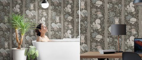 Peverly Passage Floral Wallpaper — desktop room preview 3