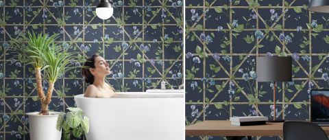 Peverly Reverie Floral Wallpaper — desktop room preview 3