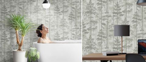 Peverly Vista Woodland Wallpaper — desktop room preview 3