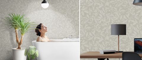 Peverly Whim Botanical Wallpaper — desktop room preview 3
