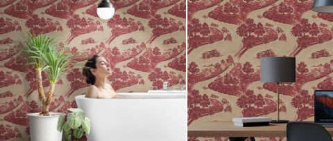 Quenora Cadence Woodland Wallpaper — desktop room preview 3