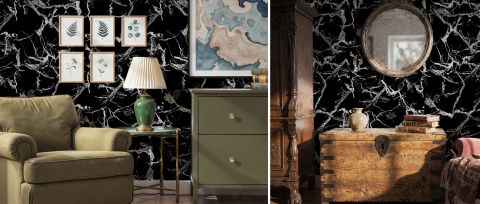 Quenora Daydream Surface Effect Wallpaper — desktop room preview 3