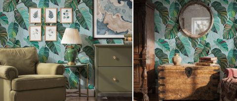 Quenora Haven Tropical Wallpaper — desktop room preview 3