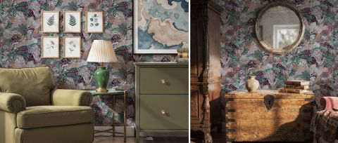Quenora Journey Floral Wallpaper — desktop room preview 3
