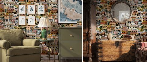 Quenora Prelude Mediterranean Wallpaper — Earth Tones — desktop artwork view 3