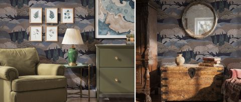 Quenora Rhapsody Architectural Wallpaper — desktop room preview 3