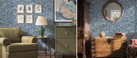 Roskell Atelier Ornamental Wallpaper — desktop room preview 3