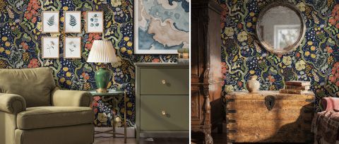 Roskell Echo Floral Wallpaper — desktop room preview 3