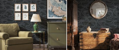 Roskell Enclave Geometric Wallpaper — desktop room preview 3