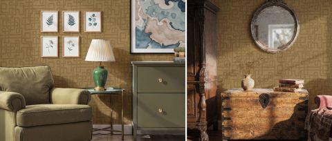 Roskell Passage Geometric Wallpaper — desktop room preview 3