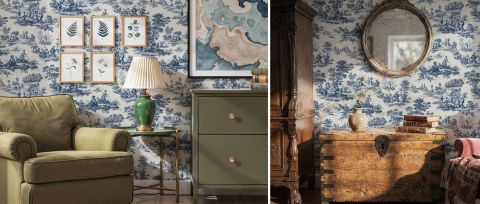 Roskell Prelude Ornamental Wallpaper — desktop room preview 3