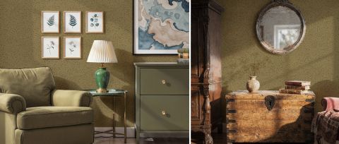 Roskell Reverie Botanical Wallpaper — desktop room preview 3