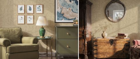 Roskell Story Geometric Wallpaper — desktop room preview 3