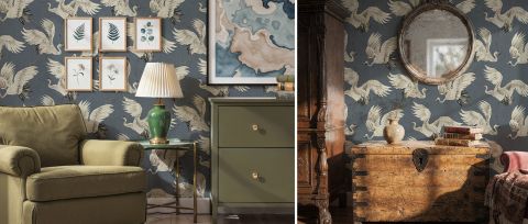 Roskell Vista Bird Wallpaper — desktop room preview 3