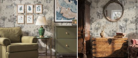 Solenne Daydream Tropical Wallpaper — desktop room preview 3