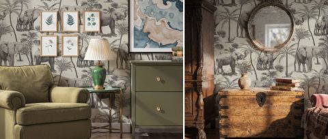 Solenne Echo Tropical Wallpaper — desktop room preview 3