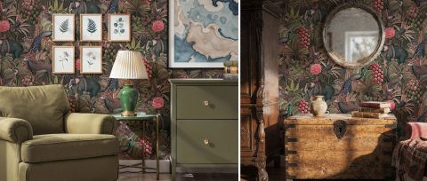 Solenne Enclave Tropical Wallpaper — desktop room preview 3