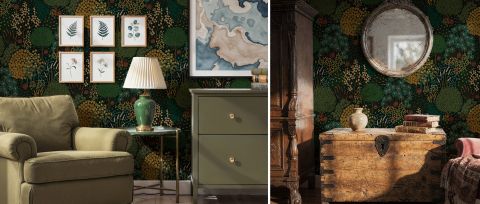 Solenne Gleam Woodland Wallpaper — desktop room preview 3