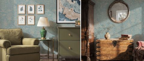 Solenne Journey Ornamental Wallpaper — desktop room preview 3