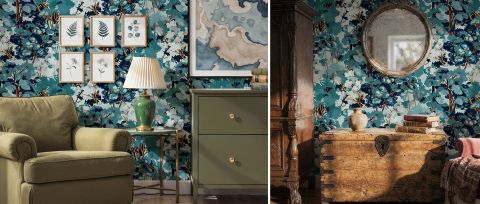 Solenne Prelude Woodland Wallpaper — desktop room preview 3