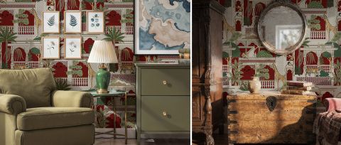 Solenne Serenade Tropical Wallpaper — desktop room preview 3