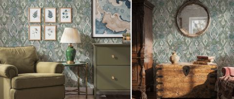 Solenne Solace Ornamental Wallpaper — desktop room preview 3