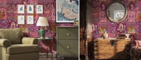 Thistlemere Atelier Indian Garden Wallpaper — desktop room preview 3
