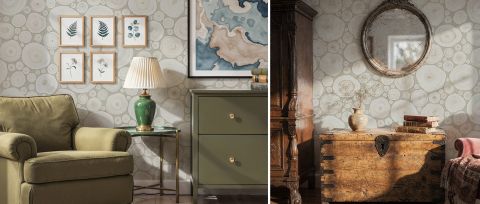 Thistlemere Cadence Woodland Wallpaper — desktop room preview 3