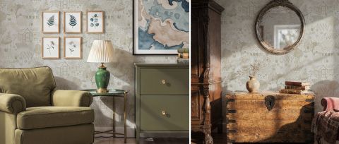 Thistlemere Daydream Tropical Wallpaper — desktop room preview 3