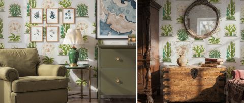 Thistlemere Echo Tropical Wallpaper — desktop room preview 3