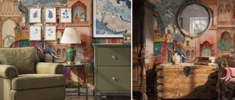 Thistlemere Enclave Indian Garden Wallpaper — desktop room preview 3