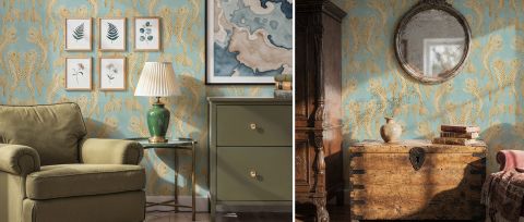 Thistlemere Folio Marine Wallpaper — desktop room preview 3