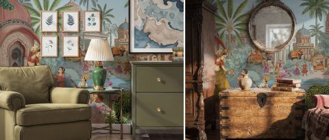 Thistlemere Gleam Architectural Wallpaper — desktop room preview 3