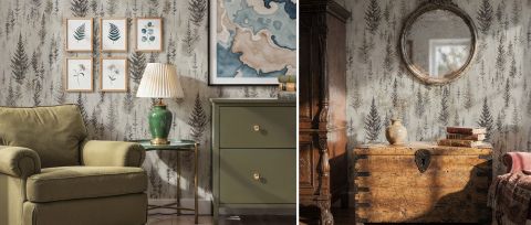 Thistlemere Keepsake Woodland Wallpaper — desktop room preview 3