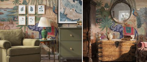 Thistlemere Muse Indian Garden Wallpaper — desktop room preview 3
