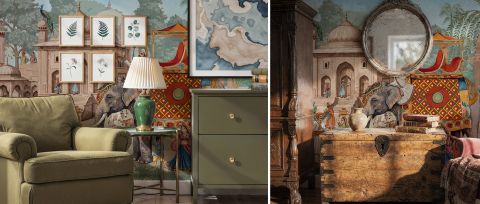 Thistlemere Prelude Indian Garden Wallpaper — desktop room preview 3