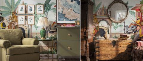 Thistlemere Tableau Indian Garden Wallpaper — desktop room preview 3