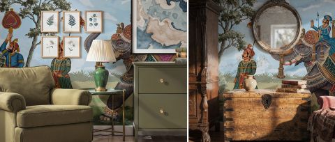 Umbervale Cadence Indian Garden Wallpaper — desktop room preview 3
