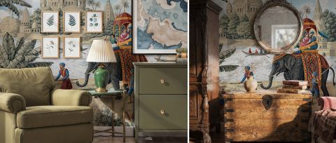 Umbervale Keepsake Indian Garden Wallpaper — desktop room preview 3