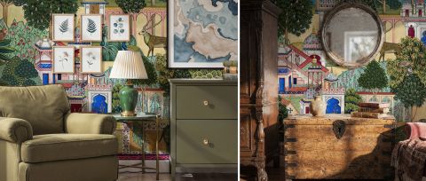 Umbervale Passage Architectural Wallpaper — desktop room preview 3