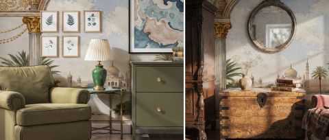 Umbervale Reverie Architectural Wallpaper — desktop room preview 3