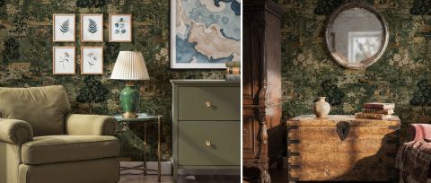 Umbervale Tapestry Scenic Wallpaper — desktop room preview 3