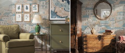 Umbervale Verse Woodland Wallpaper — desktop room preview 3